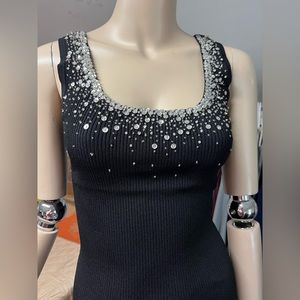 NWT black sequined rayon shirt